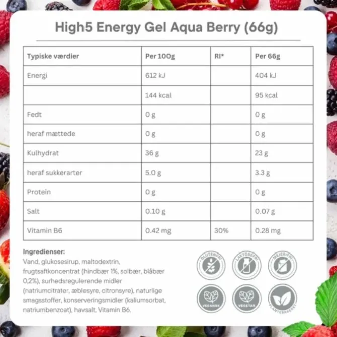 High5 Energy Gel Aqua Berry - Box 20x66g